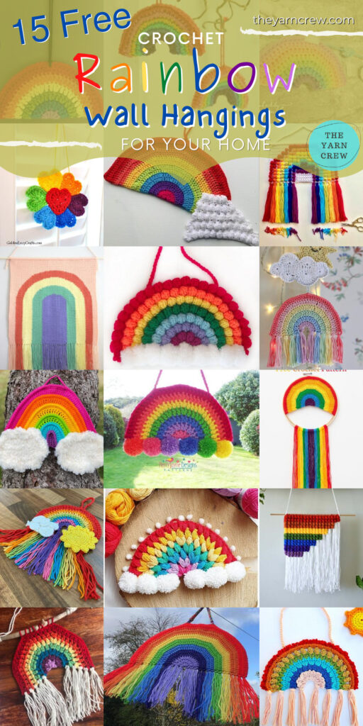 15 Free Amazing Crochet Rainbow Wall Hangings For Your Home - PIN3