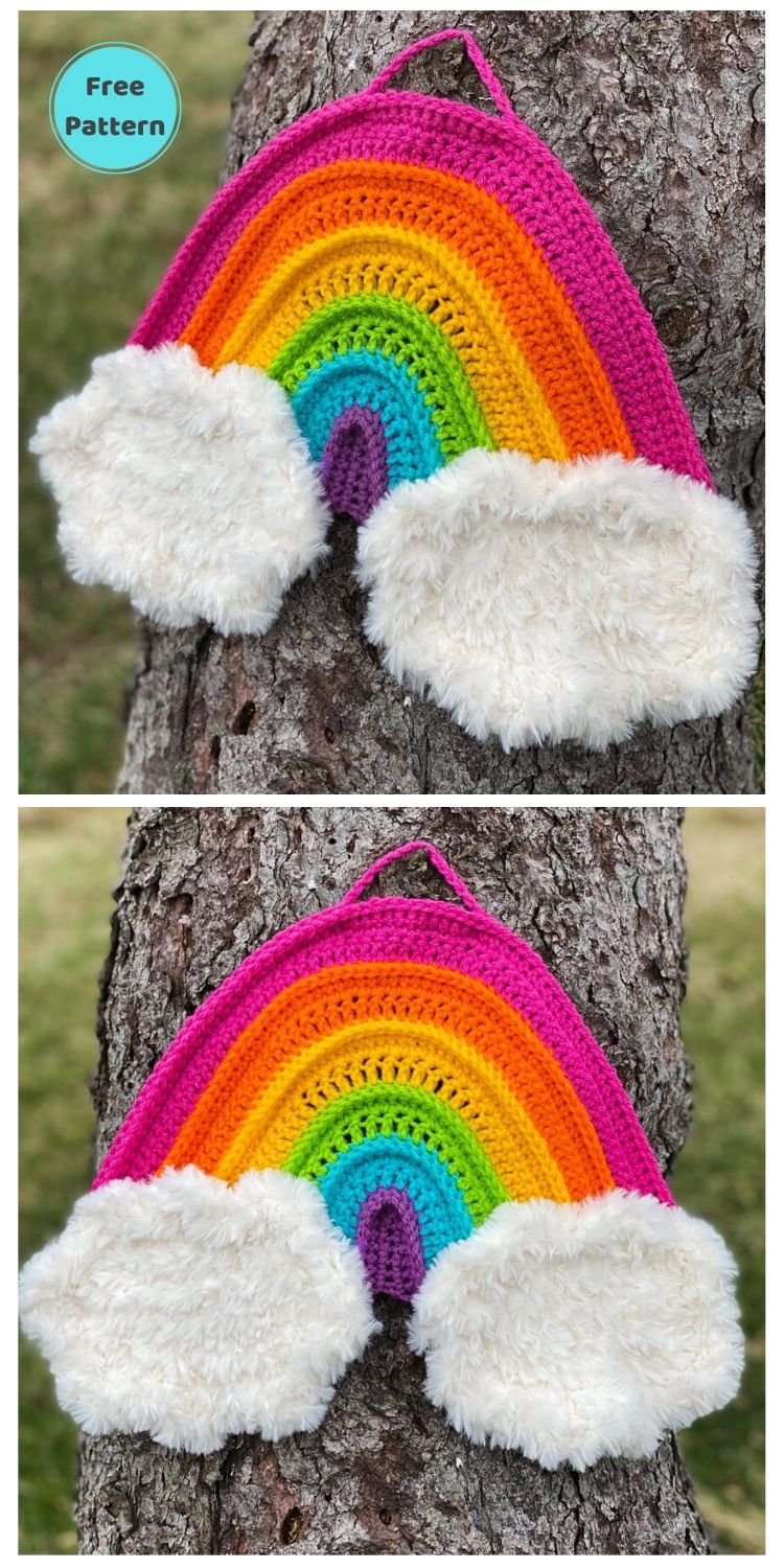 15 Free Crochet Rainbow Wall Hangings For Your Home PIN POSTER 13 (1)