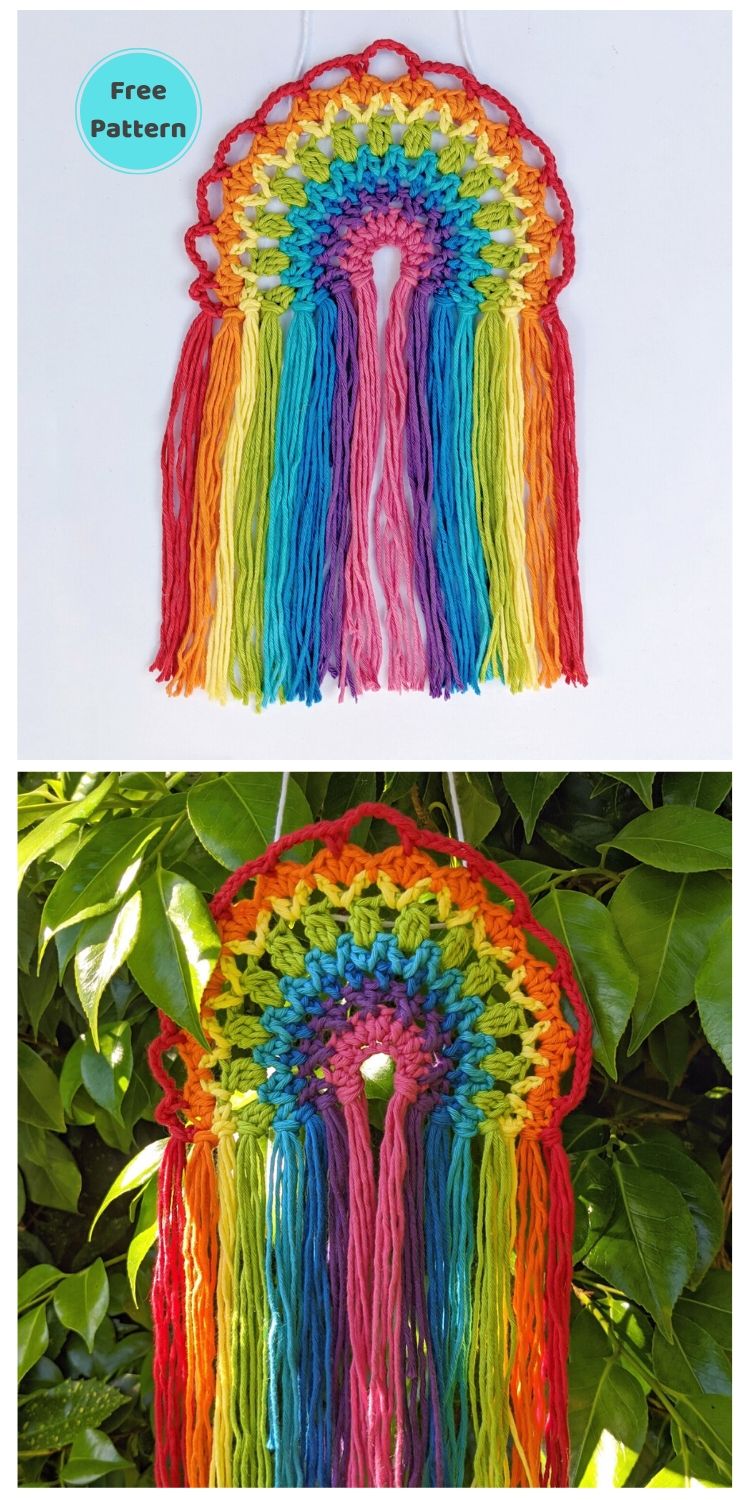 15 Free Crochet Rainbow Wall Hangings For Your Home PIN POSTER 4