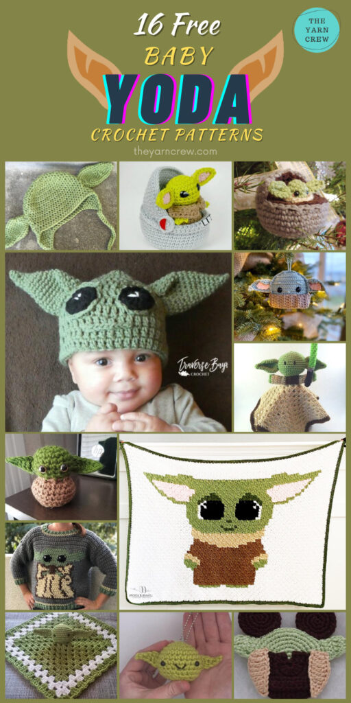 16 Free Baby Yoda Crochet Patterns - PIN2