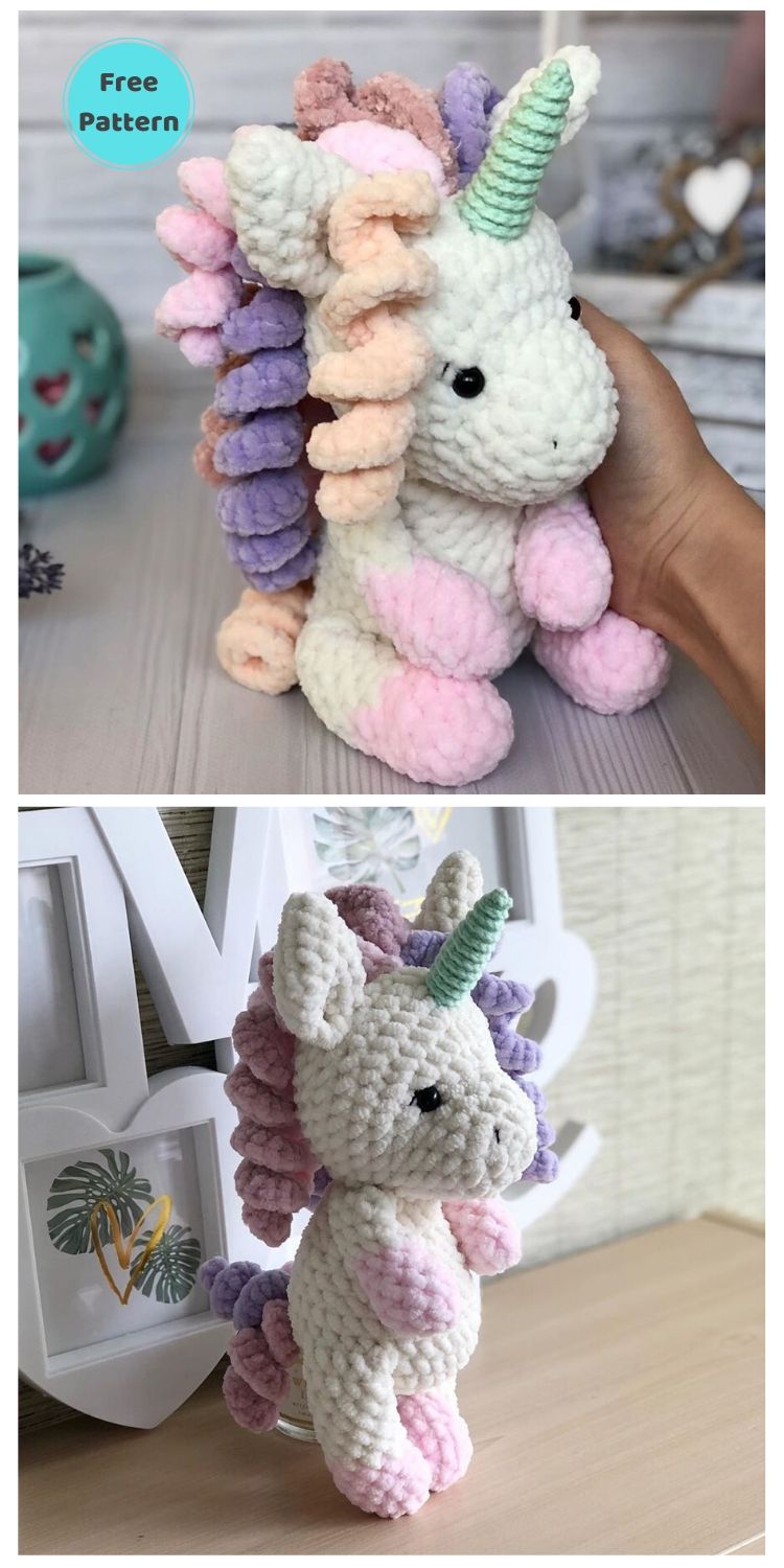 20 Free Amigurumi Unicorn Toy Crochet Patterns PIN POSTER 12