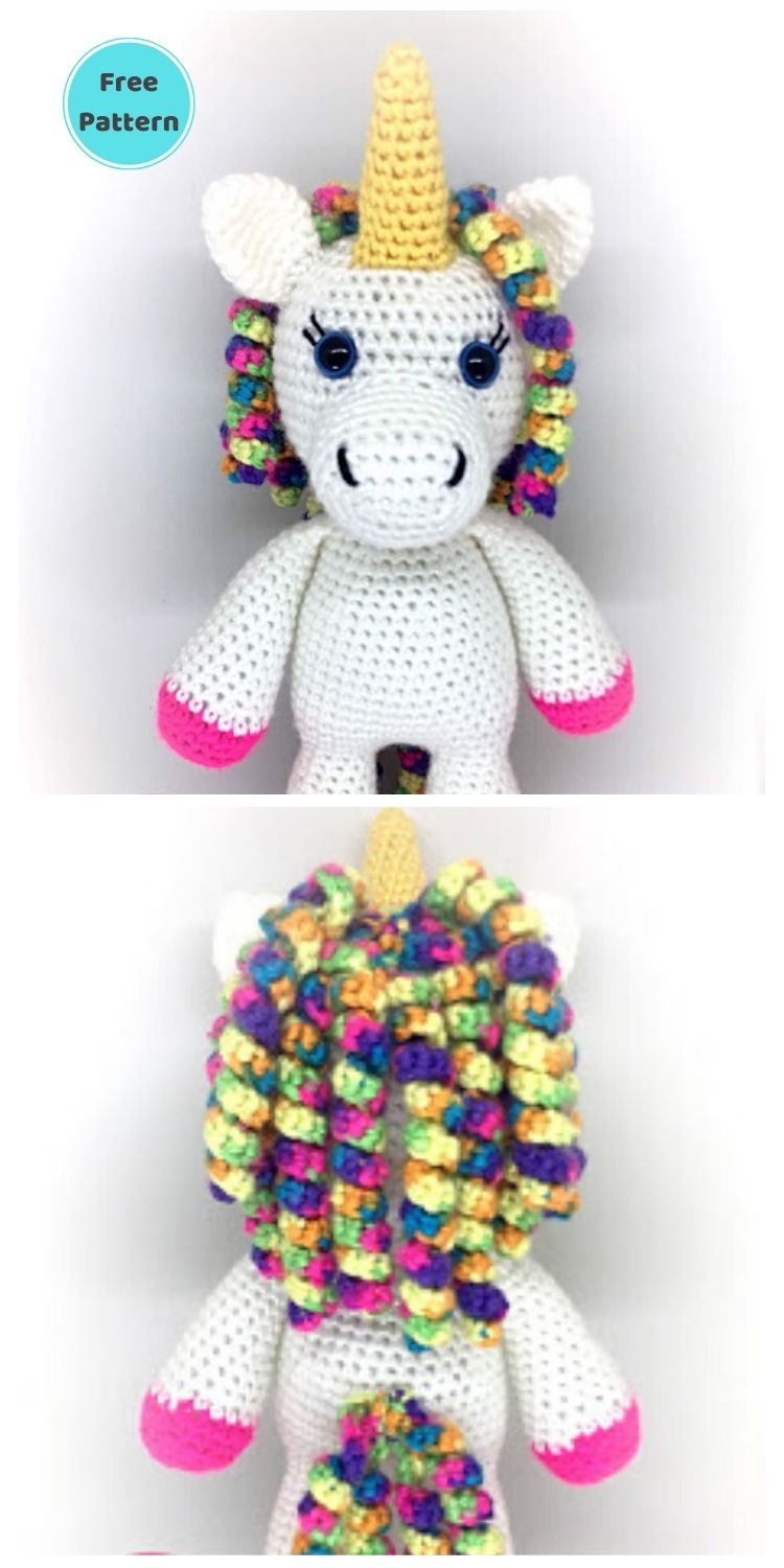 20 Free Amigurumi Unicorn Toy Crochet Patterns PIN POSTER 14