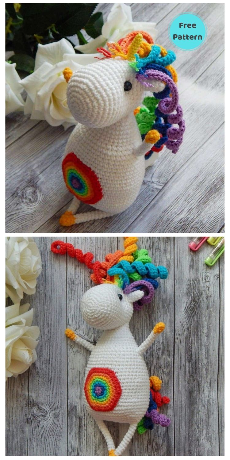 20 Free Amigurumi Unicorn Toy Crochet Patterns PIN POSTER 18