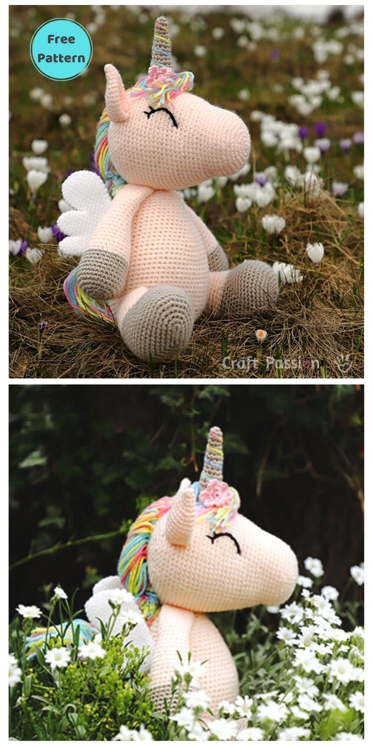 20 Free Amigurumi Unicorn Toy Crochet Patterns PIN POSTER 2