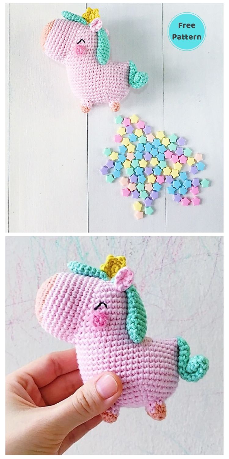 20 Free Amigurumi Unicorn Toy Crochet Patterns PIN POSTER 20
