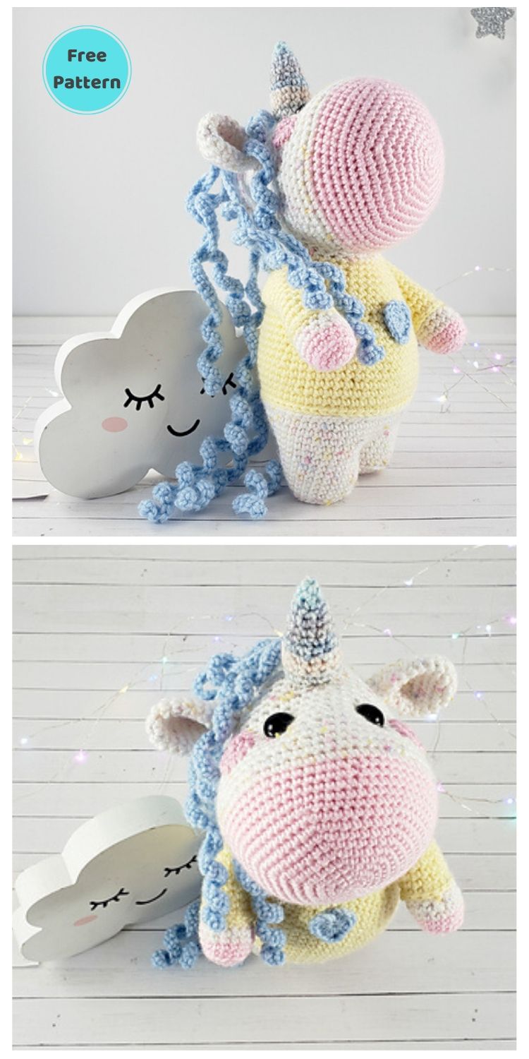 20 Free Amigurumi Unicorn Toy Crochet Patterns PIN POSTER 3