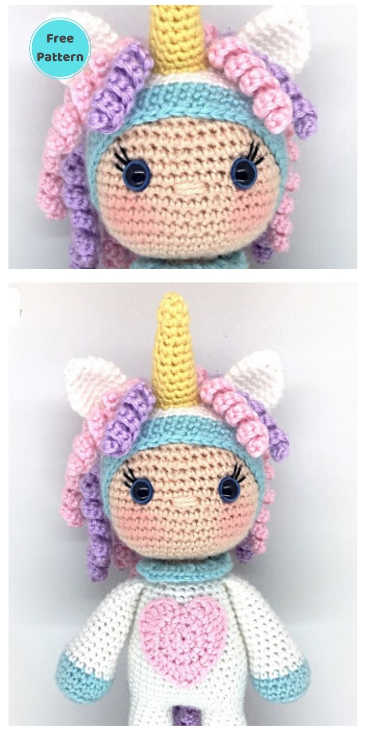 20 Free Amigurumi Unicorn Toy Crochet Patterns PIN POSTER 7