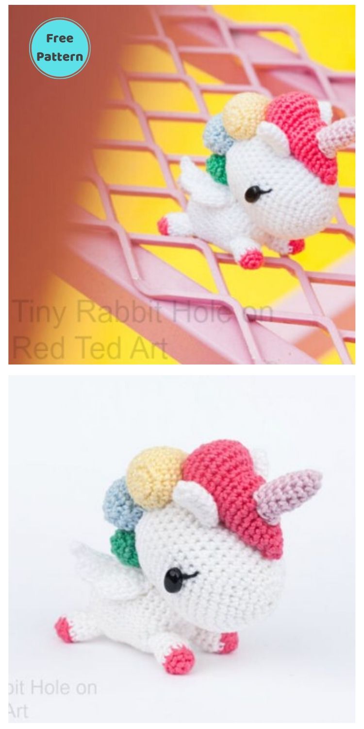 20 Free Amigurumi Unicorn Toy Crochet Patterns PIN POSTER 9