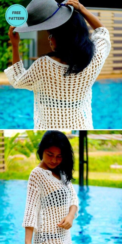 22 Free Crochet Cover Up Patterns For Summer PIN POSTER 17