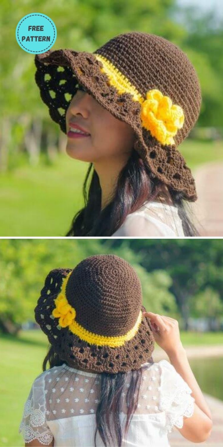 22 Free Crochet Summer Hats To Make This Year PIN POSTER 10
