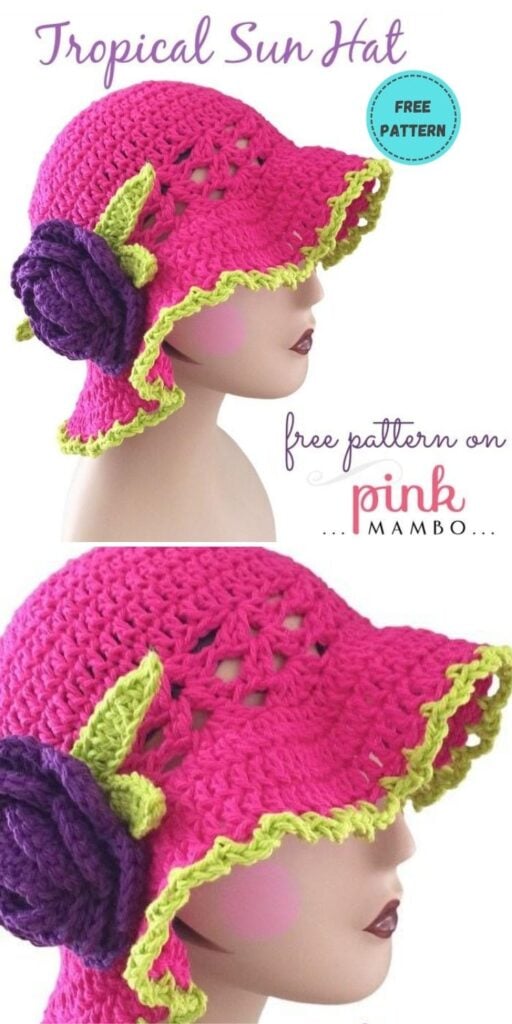 22 Free Crochet Summer Hats To Make This Year PIN POSTER 12