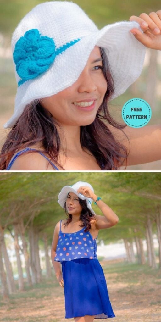 22 Free Crochet Summer Hats To Make This Year PIN POSTER 17