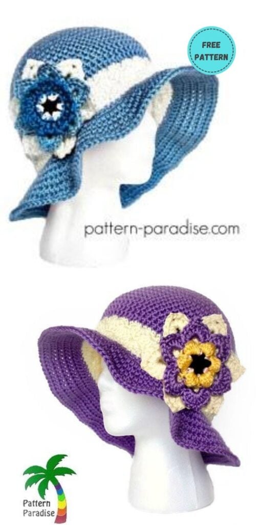 22 Free Crochet Summer Hats To Make This Year PIN POSTER 5