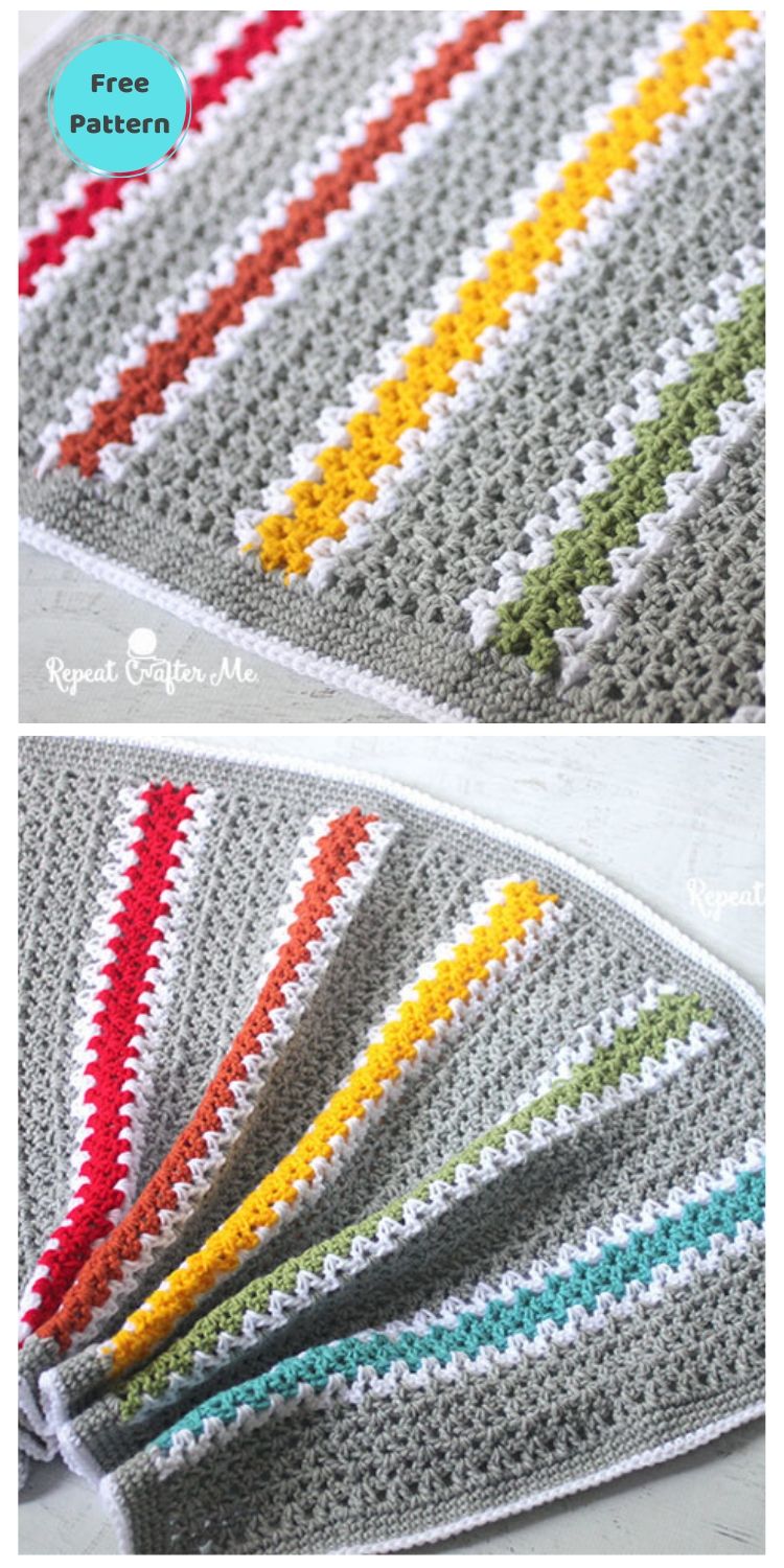 Best 19 Free Rainbow Blanket Crochet Patterns PIN POSTER 1