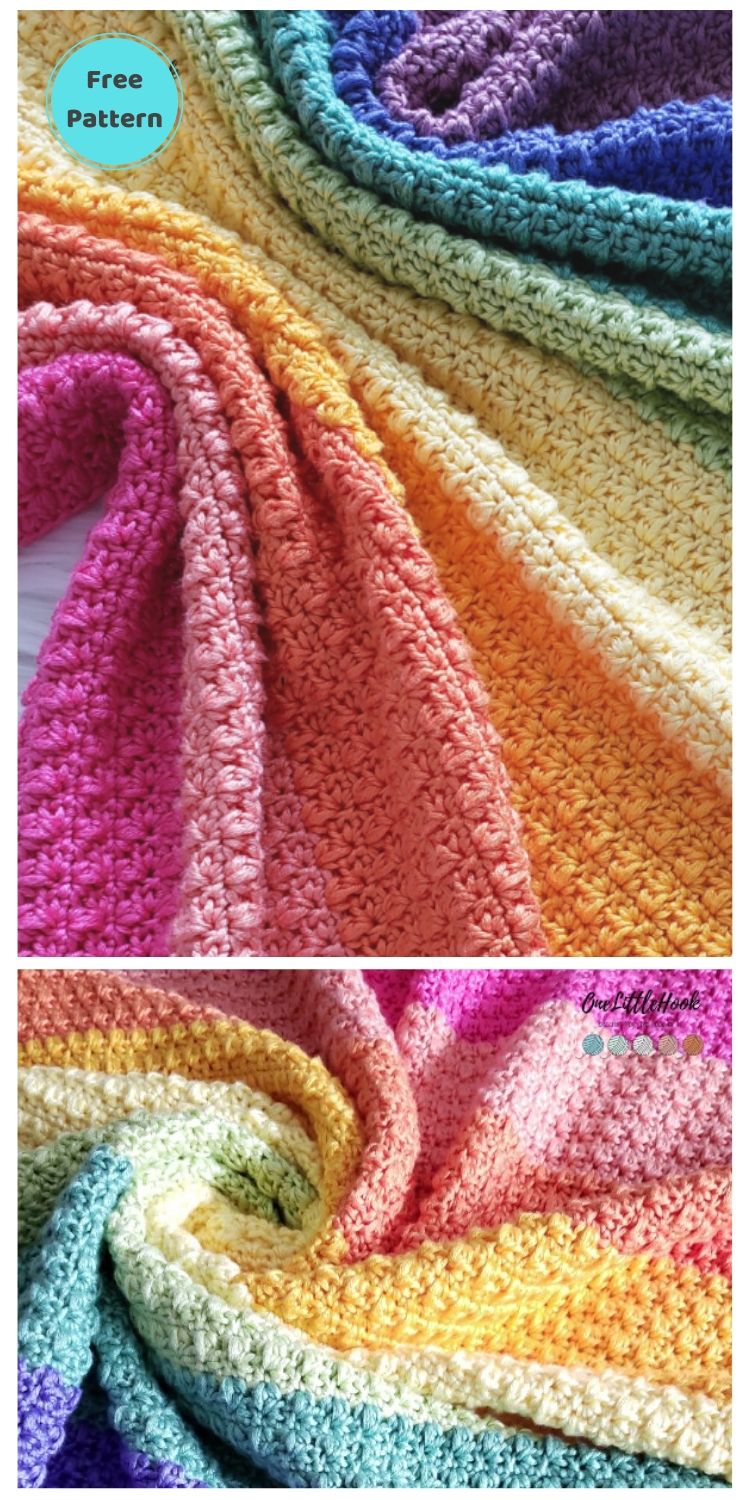 Best 18 Free Rainbow Blanket Crochet Patterns - The Yarn Crew