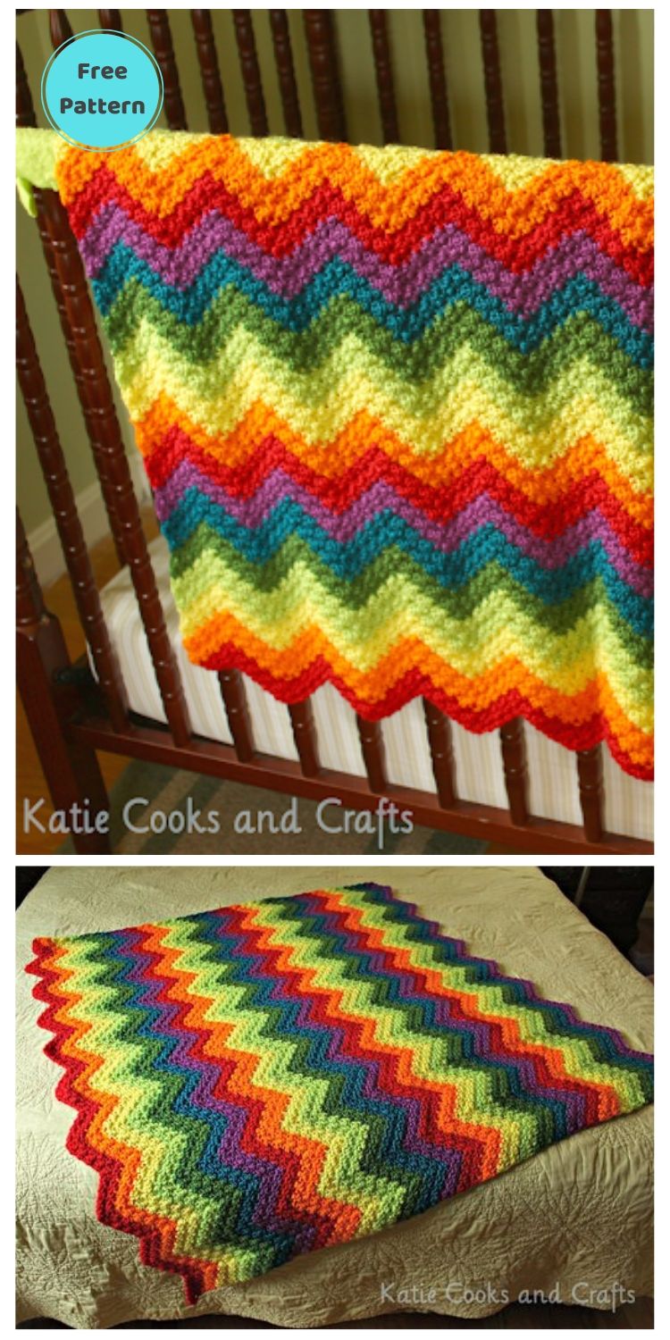 Best 19 Free Rainbow Blanket Crochet Patterns PIN POSTER 13