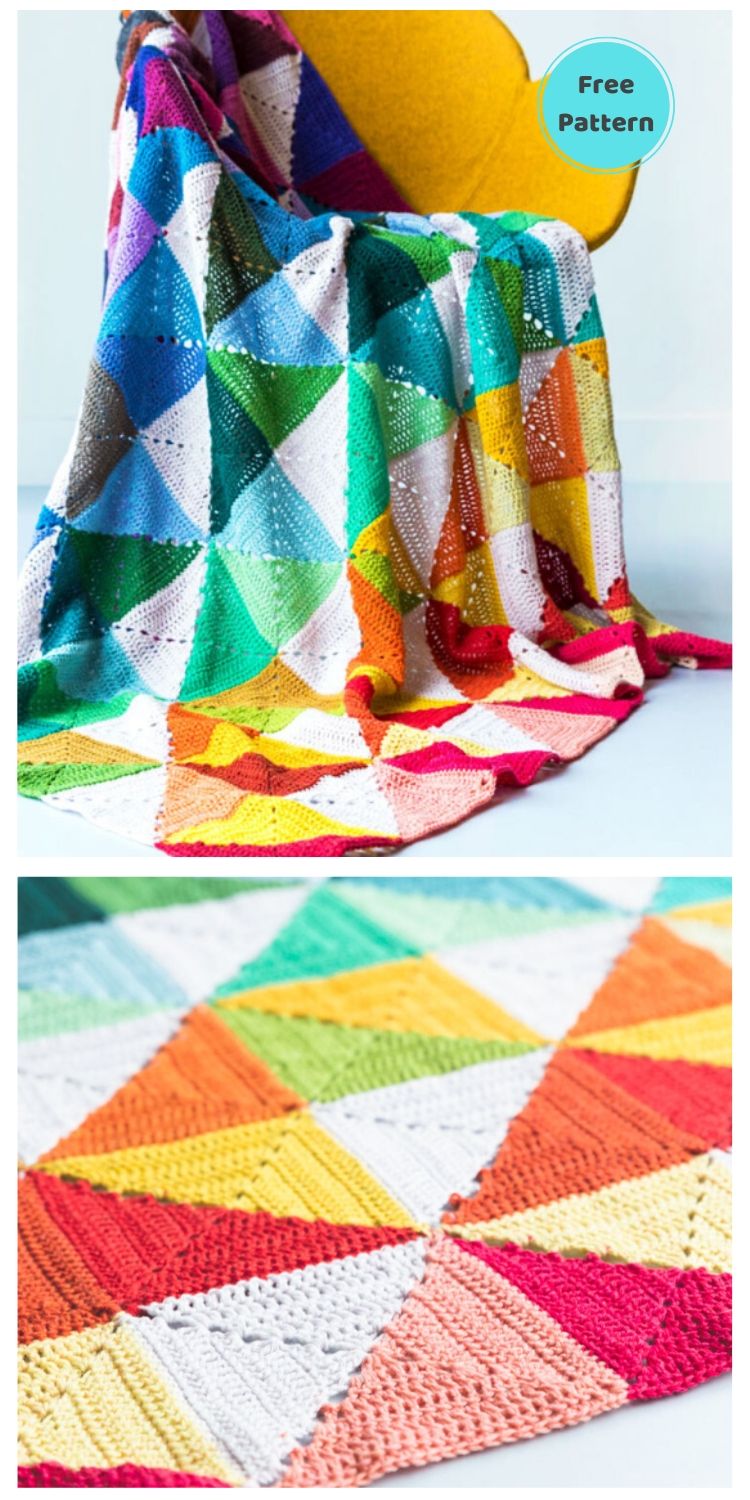 Best 19 Free Rainbow Blanket Crochet Patterns PIN POSTER 21