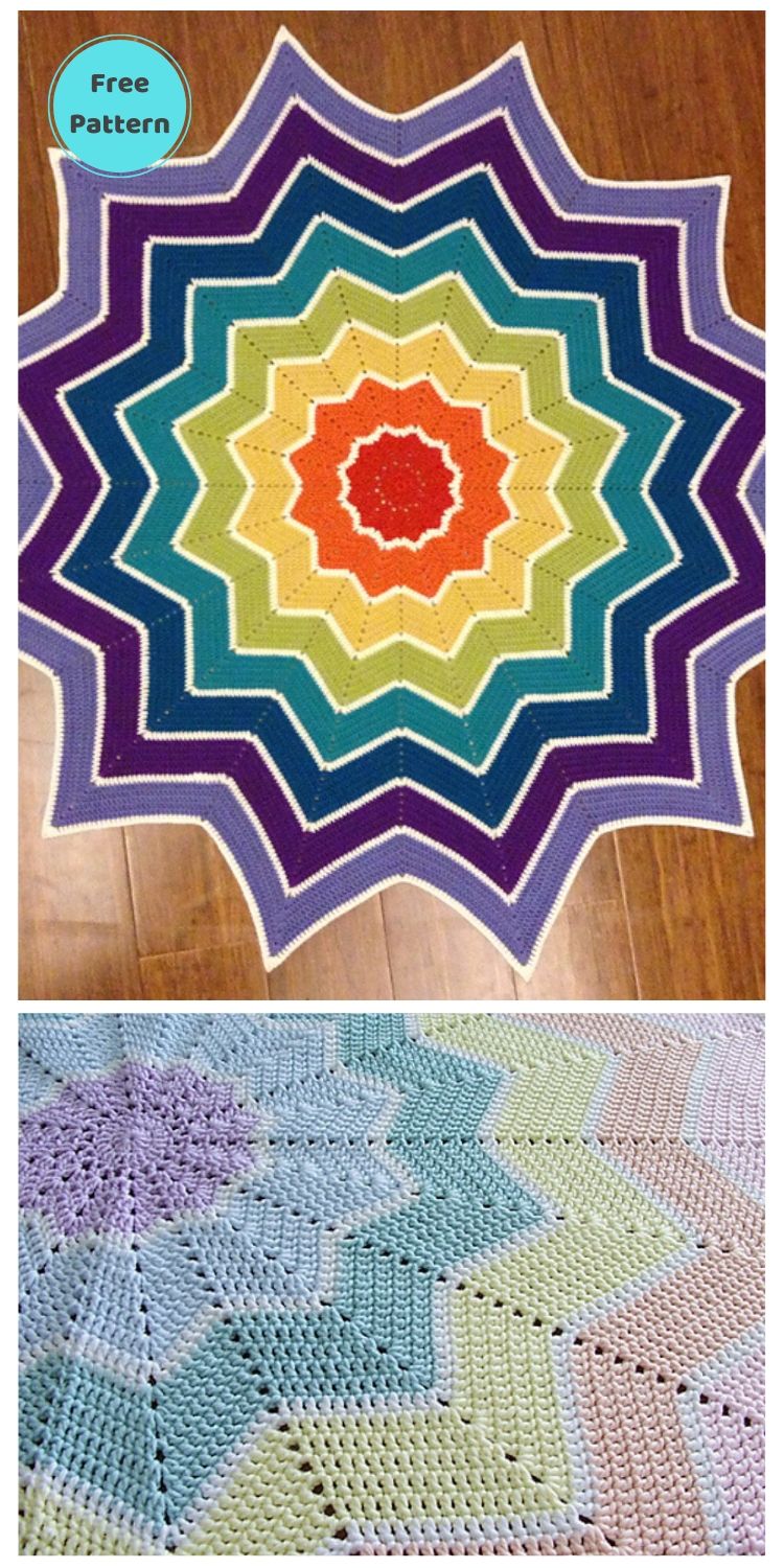 Best 19 Free Rainbow Blanket Crochet Patterns PIN POSTER 6