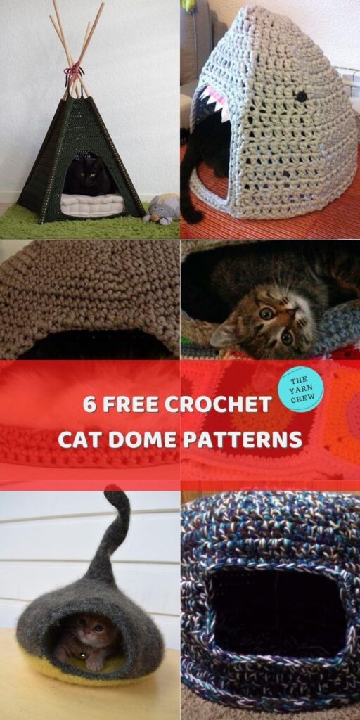 6 Free Crochet Cat Dome Patterns Main Pinterest Poster