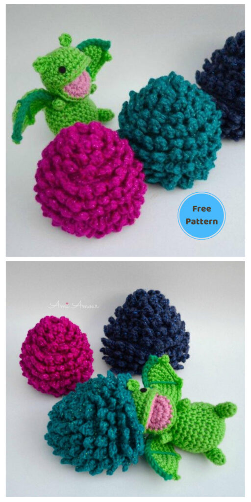 Crochet Dragon Egg with Surprise - Crochet Magical Fire Breathing Dragon - 20 Free Amigurumi Dragon Dolls Crochet Patterns