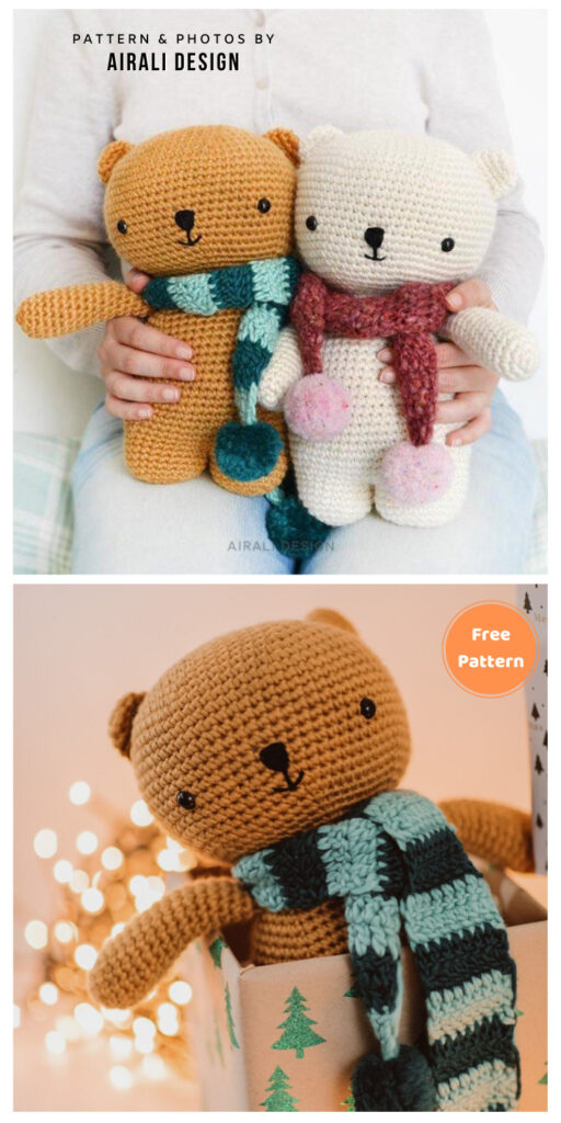 Cuddly Crochet Teddy Bears - 12 Free Amigurumi Teddy Bear Dolls