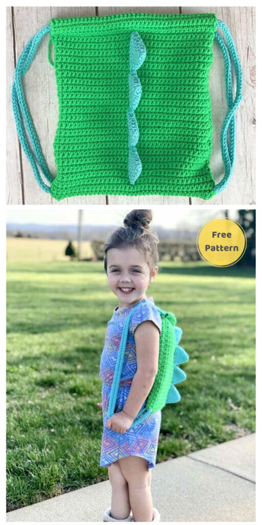 Dinosaur Backpack - 13 Free Dinosaur Crochet Patterns For Your Kids