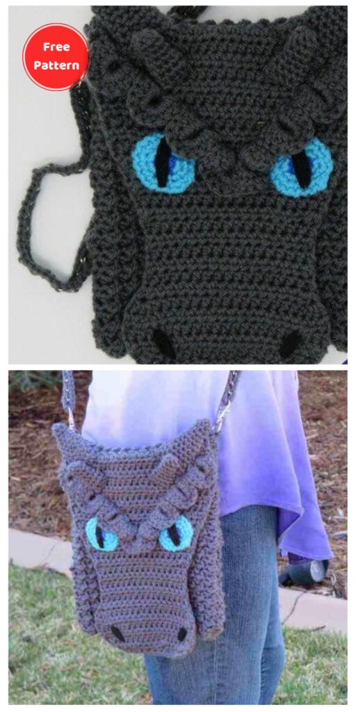 Dragon Cross Body Bag - 10 Free Dragon Inspired Crochet Patterns You Can Wear