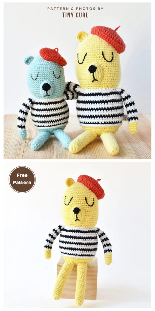 Monsieur Bear Free Amigurumi - 12 Free Amigurumi Teddy Bear Dolls