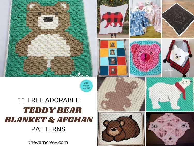 11 Free Super Cute Teddy Bear Blankets & Afghans - FB POSTER