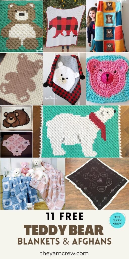 11 Free Super Cute Teddy Bear Blankets & Afghans - PIN1