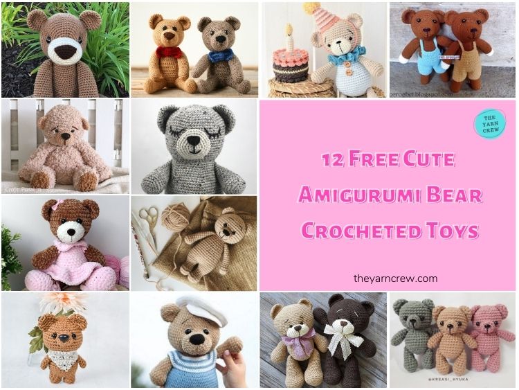 12 Free Cute Amigurumi Bear Crocheted Toys FB Poster