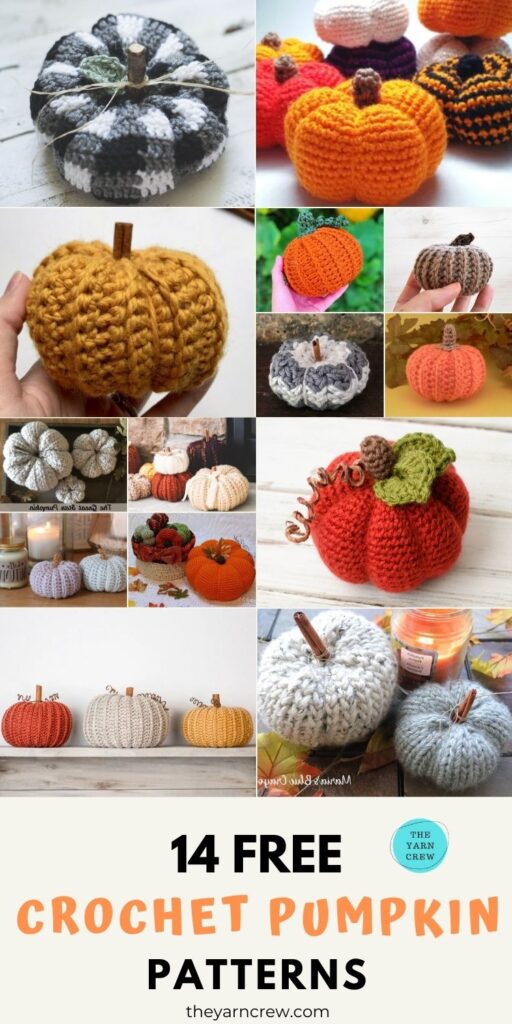 14 Free Amazing Farmhouse Crochet Pumpkin Patterns - Pin1