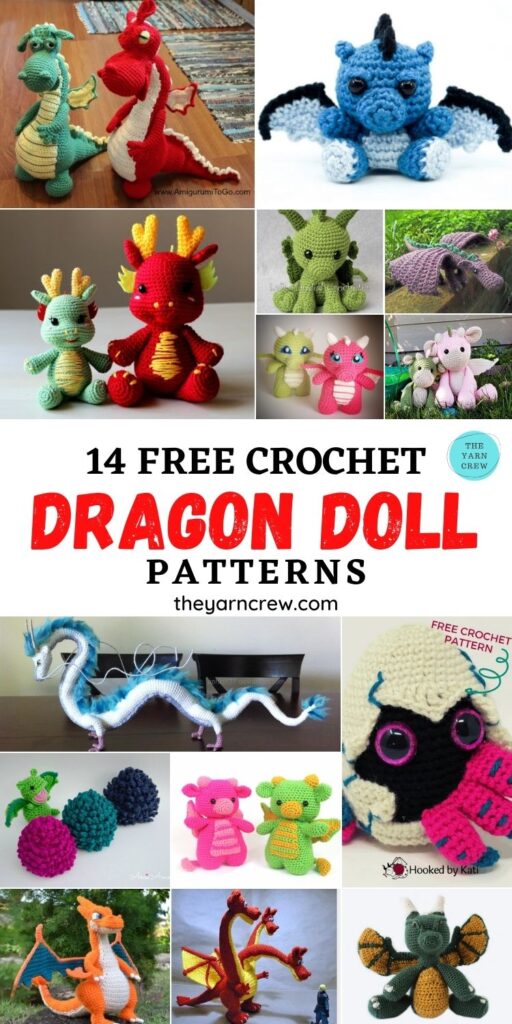 14 Free Mighty Amigurumi Dragon Dolls Crochet Patterns - PIN3