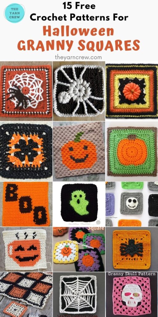 15 Free Spooky Halloween Granny Squares Crochet Patterns - PIN3