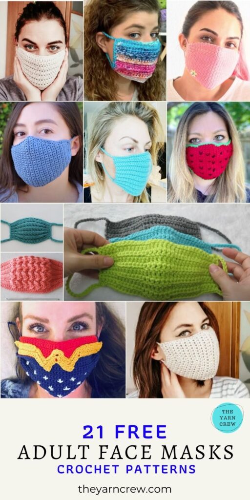 21 Free Adult Face Masks Crochet Patterns - Pin 3