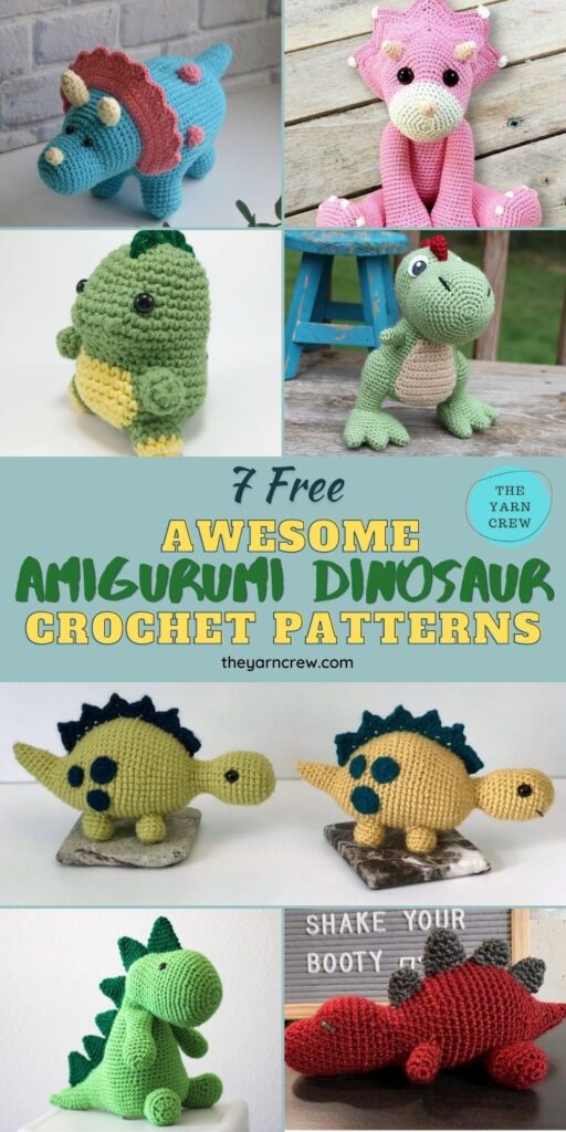 7 Free Adorable Amigurumi Dinosaur Crochet Patterns - PIN2