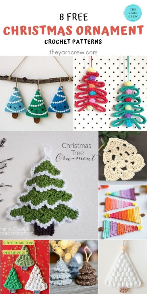 8 Christmas Tree Ornaments Free Crochet Patterns-PINTEREST3