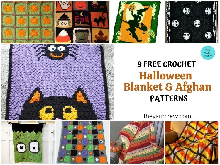 _9 Free Crochet Halloween Blanket & Afghan Patterns FB Poster