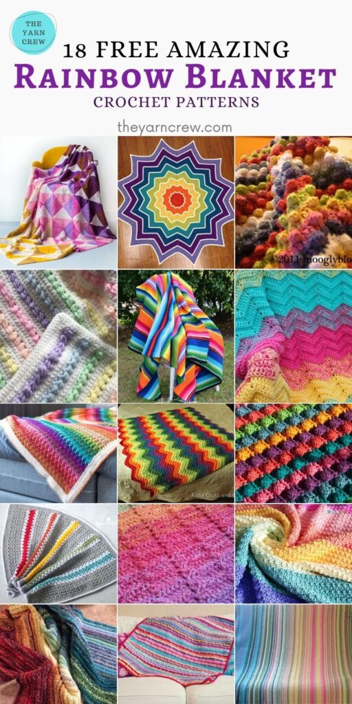 Best 18 Free Amazing Rainbow Blanket Crochet Patterns - PIN3