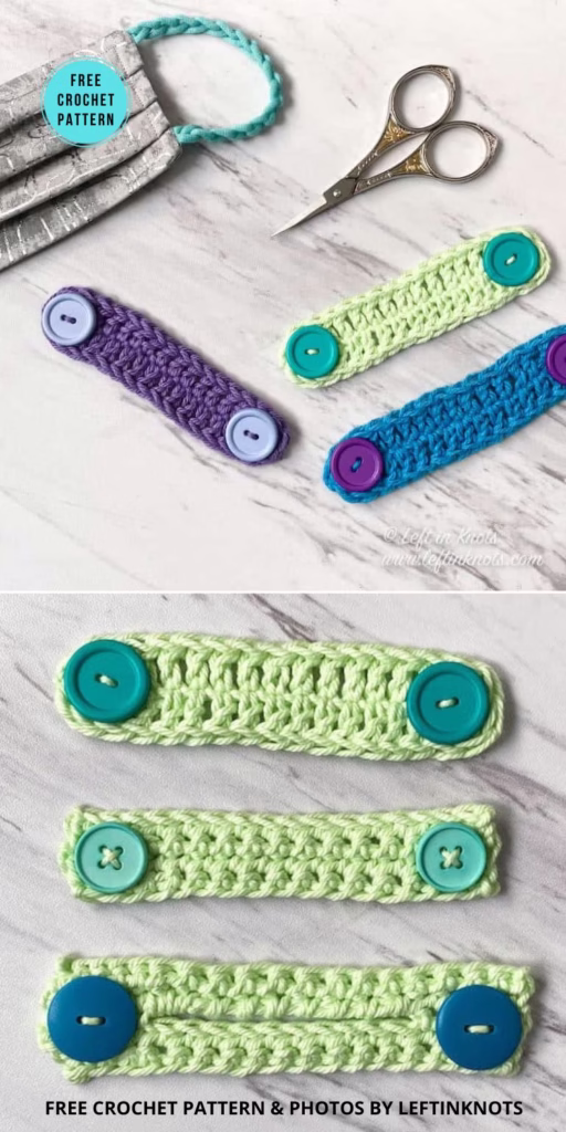 Crochet Ear Savers and DIY Faux Mask Elastic - 25 Free Ear Saver Crochet Patterns For Face Masks - The Yarn Crew