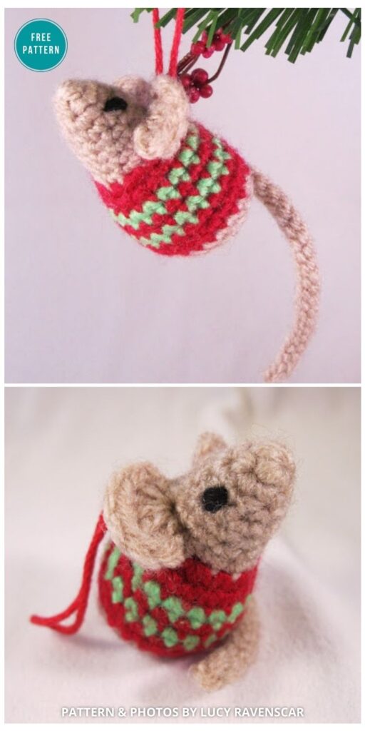 Little Christmas Mouse - 9 Free Crochet Christmas Bauble Tree Ornaments