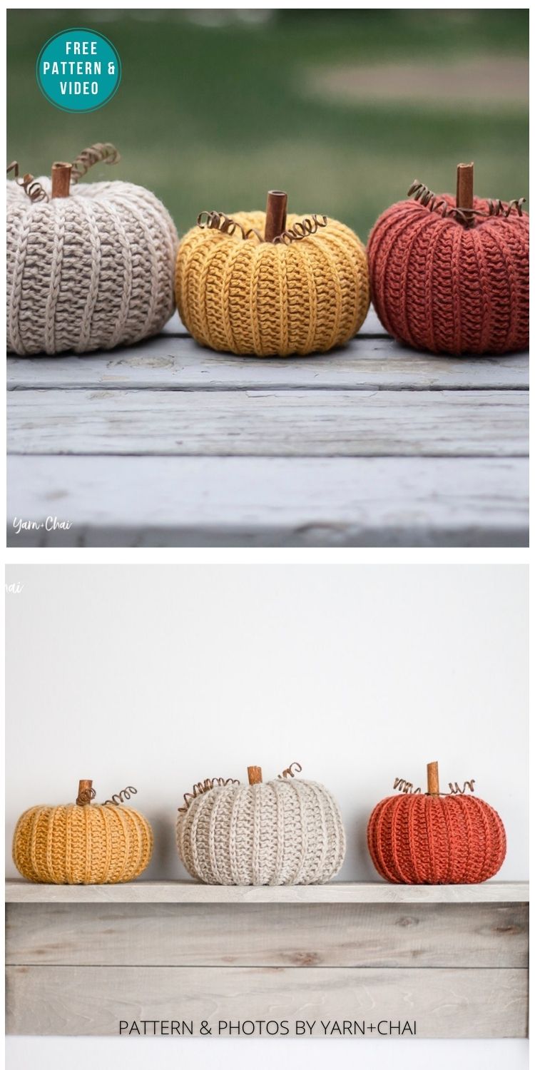 Little Rustic Pumpkin - 18 Free Farmhouse Crochet Pumpkin Patterns PIN