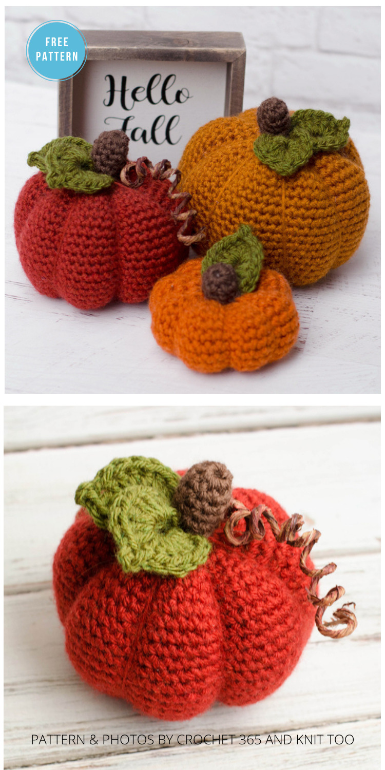 Medium Crochet Pumpkin Pattern - 18 Free Farmhouse Crochet Pumpkin Patterns