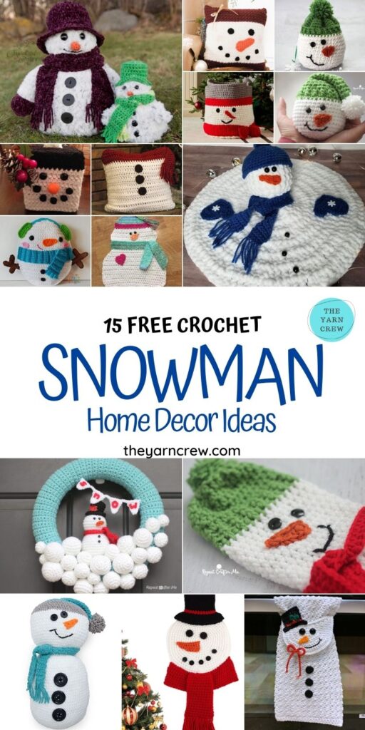 15 Free Crochet Snowman Home Decor Ideas - PIN1