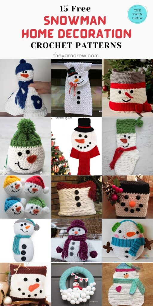 15 Free Snowman Home Decoration Crochet Patterns - PIN2