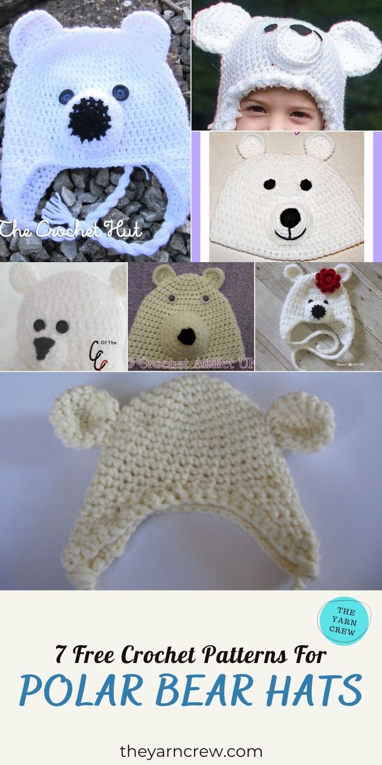 7 Free Polar Bear Hats For Babies Crochet Patterns The Yarn Crew