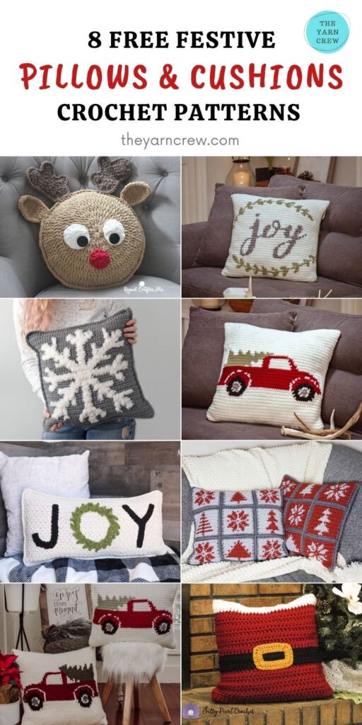 8 Free Christmas Festive Pillows & Cushions - PIN3