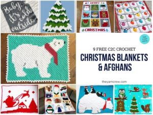 9 Free C2C Crochet Christmas Blankets &amp; Afghans - The Yarn Crew