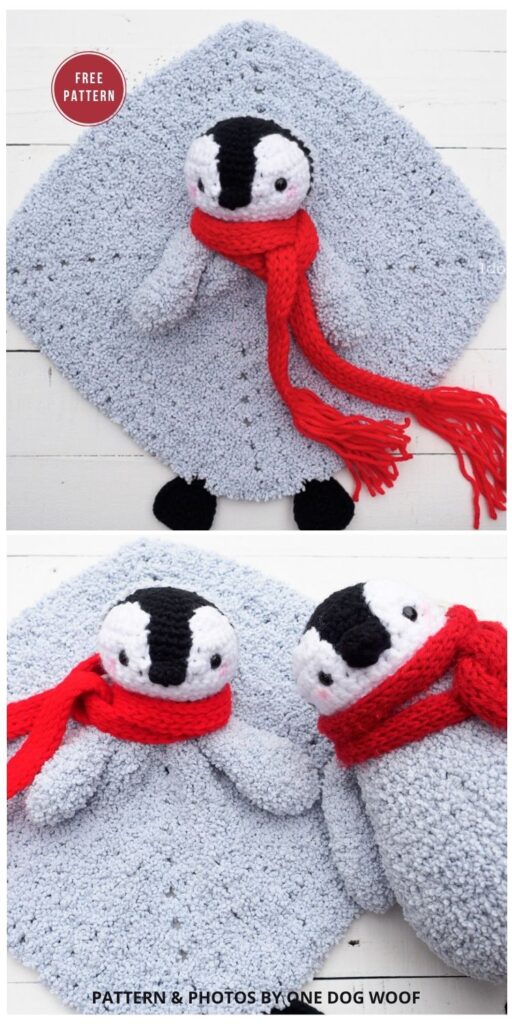 Baby Penguin Crochet Lovey Security Blanket - 8 Free Crochet Penguin Blankets