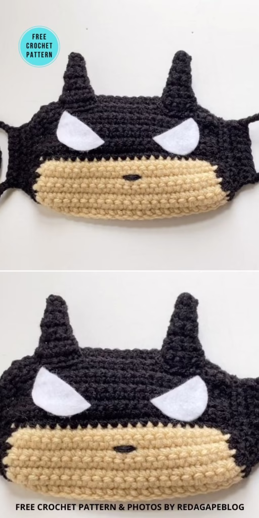 Bat Face Mask for Beginners - 21 Free Face Mask Crochet Patterns For Adults - The Yarn Crew